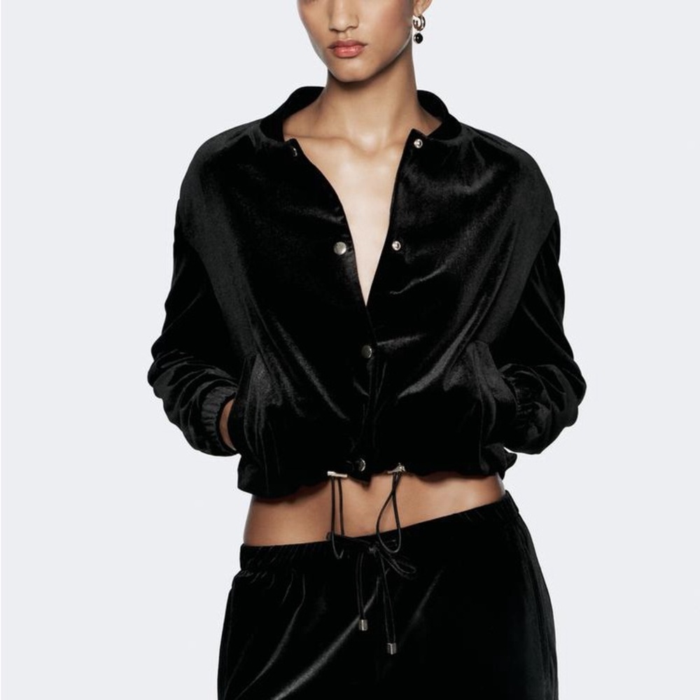 Zara velvet bomber jacket - new